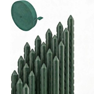 TTL GARDEN Rankstäbe 150 cm x 11 mm 20er Set Pflanzenstützen Stahlkern Rankhilfe Garten & Hochbeet