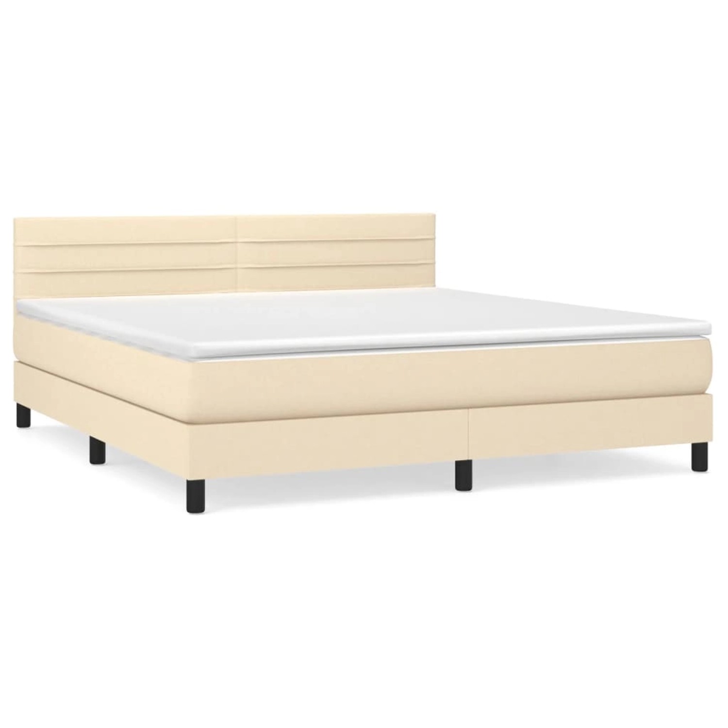 vidaXL Boxspringbett mit Matratze Creme 160x200 cm Stoff1400183 günstig online kaufen