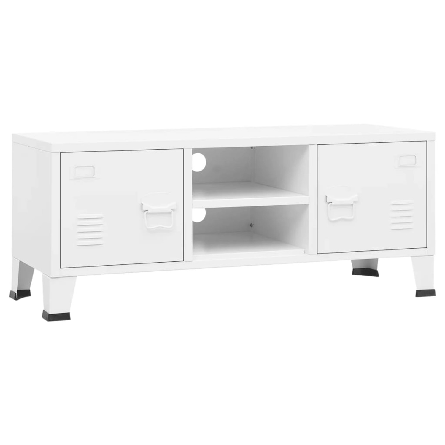 vidaXL TV-Schrank Industrie-Stil Weiß 105x35x42 cm Metall 339619