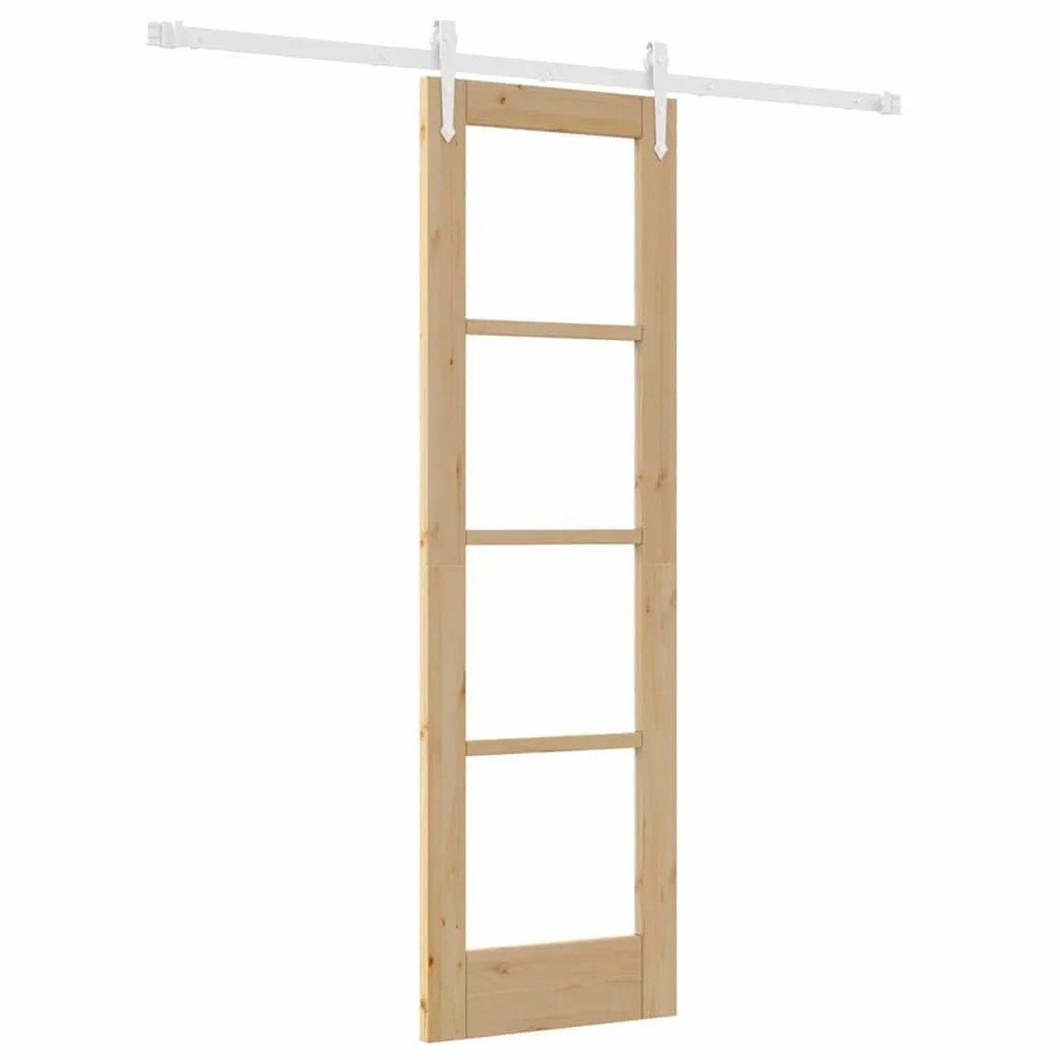 vidaXL Schiebetür Natur 61 x 198,5 cm Massivholz Kiefer und Glas 3332349
