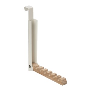 Relaxdays Klapphaken Eisen Lotusholz Creme Klappbar 21 x 2,5 x 18 cm 0,15 kg