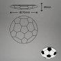 Brilo Fußballleuchte, Deckenleuchte mit Fußballmotiv und Maßangaben.