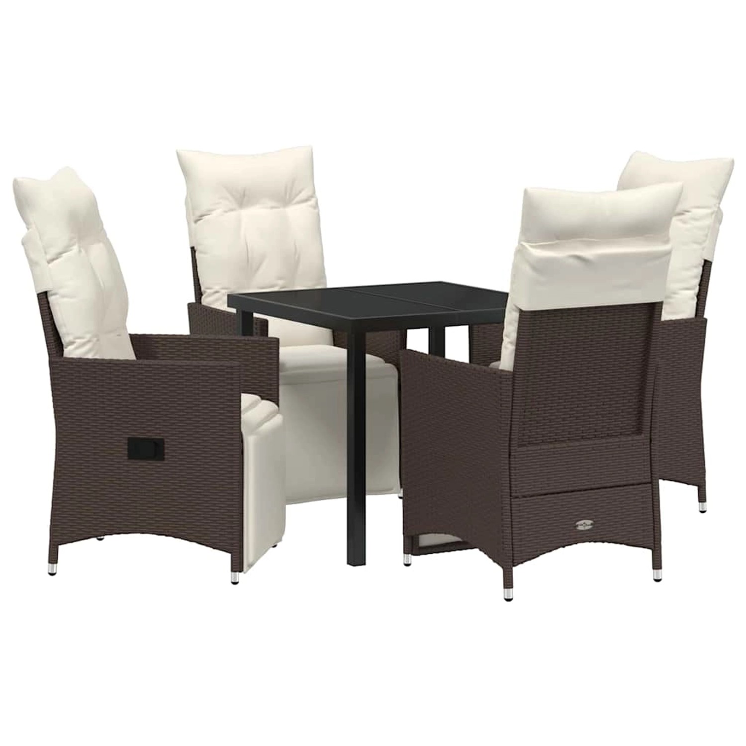 vidaXL Garten Essgruppe mit Kissen 5-Tlg Braun Poly Rattan 3379570 günstig online kaufen