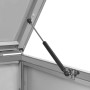 Detailaufnahme: Geöffnete Mülltonnenbox aus Edelstahl mit Gasdruckfeder.