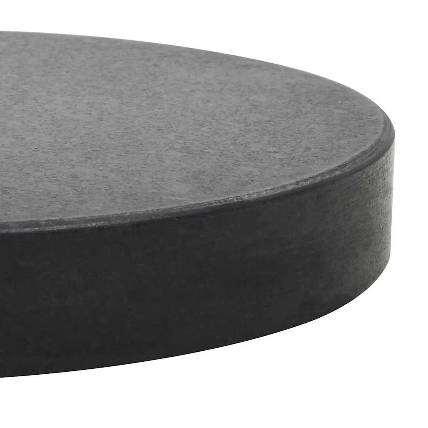 Schwarzer, runder vidaXL Sonnenschirmständer aus Granit, 20 kg schwer.