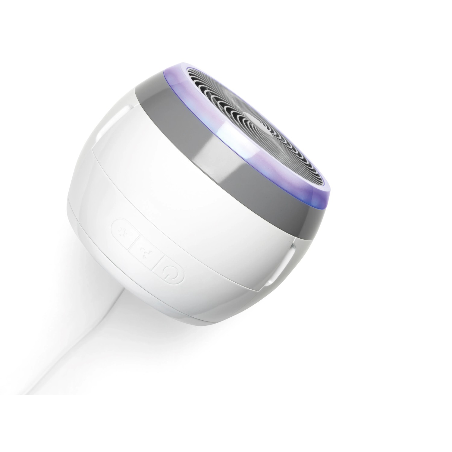 Weißer Beldray Standventilator Artic Dome (Ø 19 cm) mit LED-Licht.