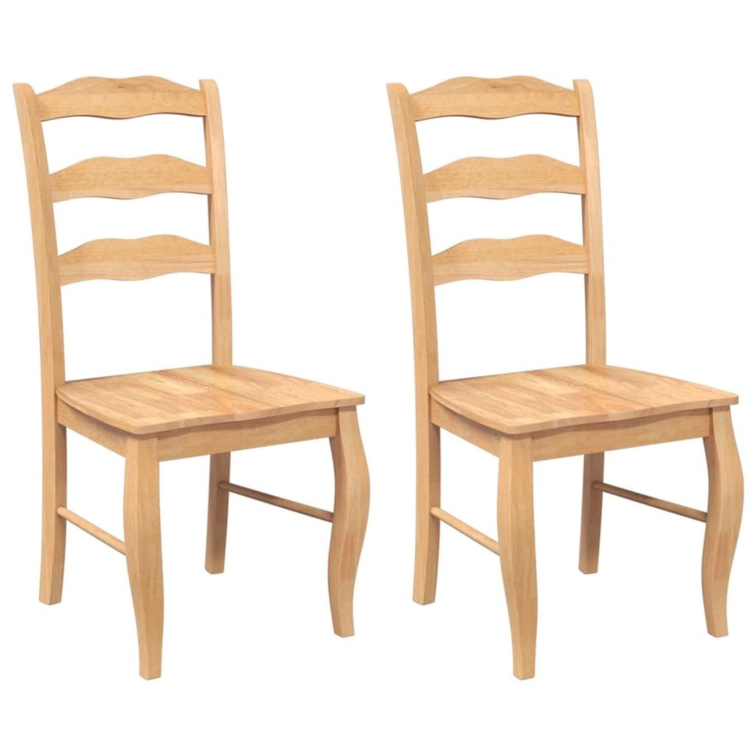 vidaXL Esszimmerstühle 2 Stk Natur Massivholz Gummibaum 4102494 günstig online kaufen