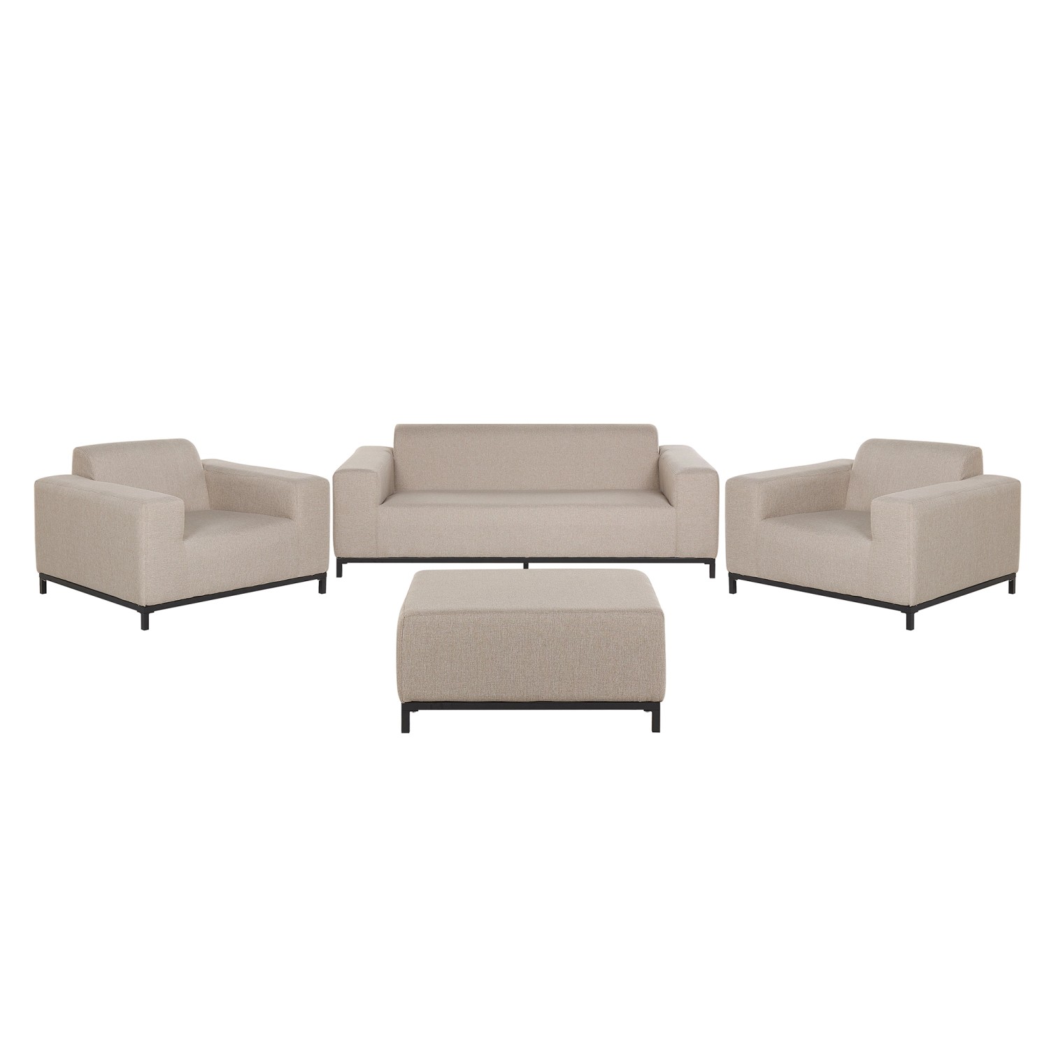 Beliani Lounge Set ROVIGO Sandbeige 84x186x68