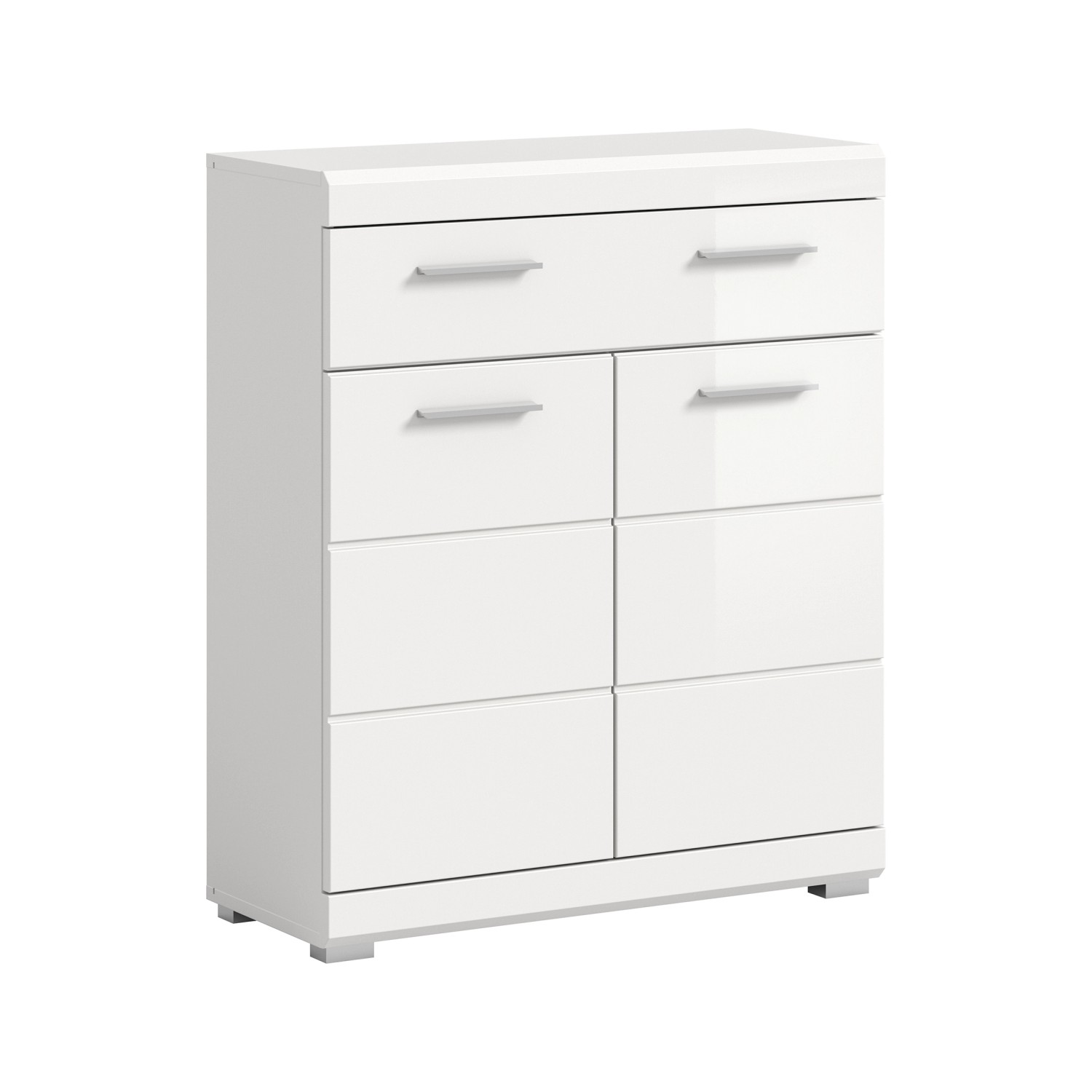 Standschrank 74 cm x 88 cm x 31 cm Front Weiß Hochglanz FSC®