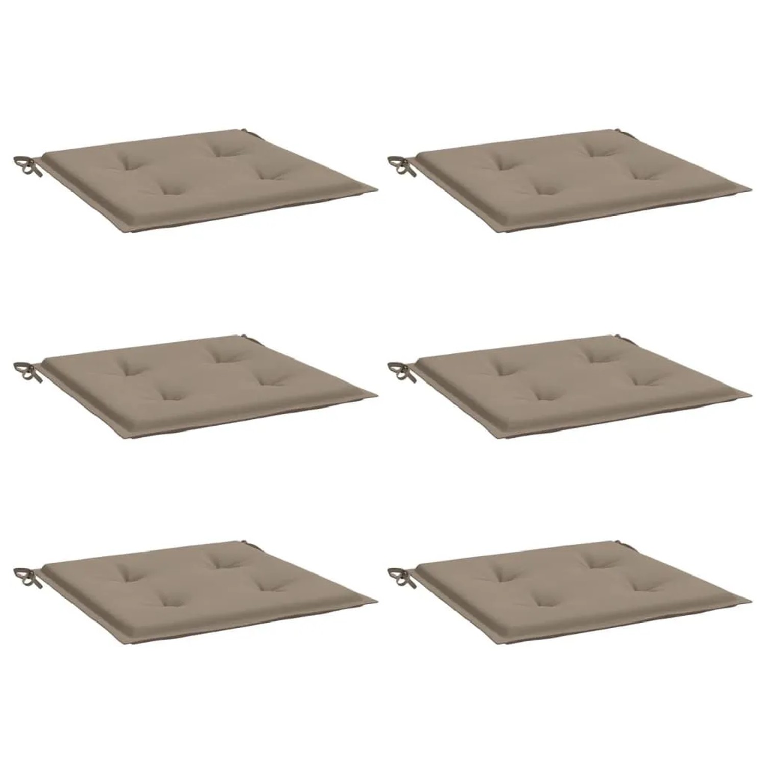 vidaXL Gartenstuhl-Kissen 6 Stk Taupe 50x50x4 cm Oxford-Gewebe 314055