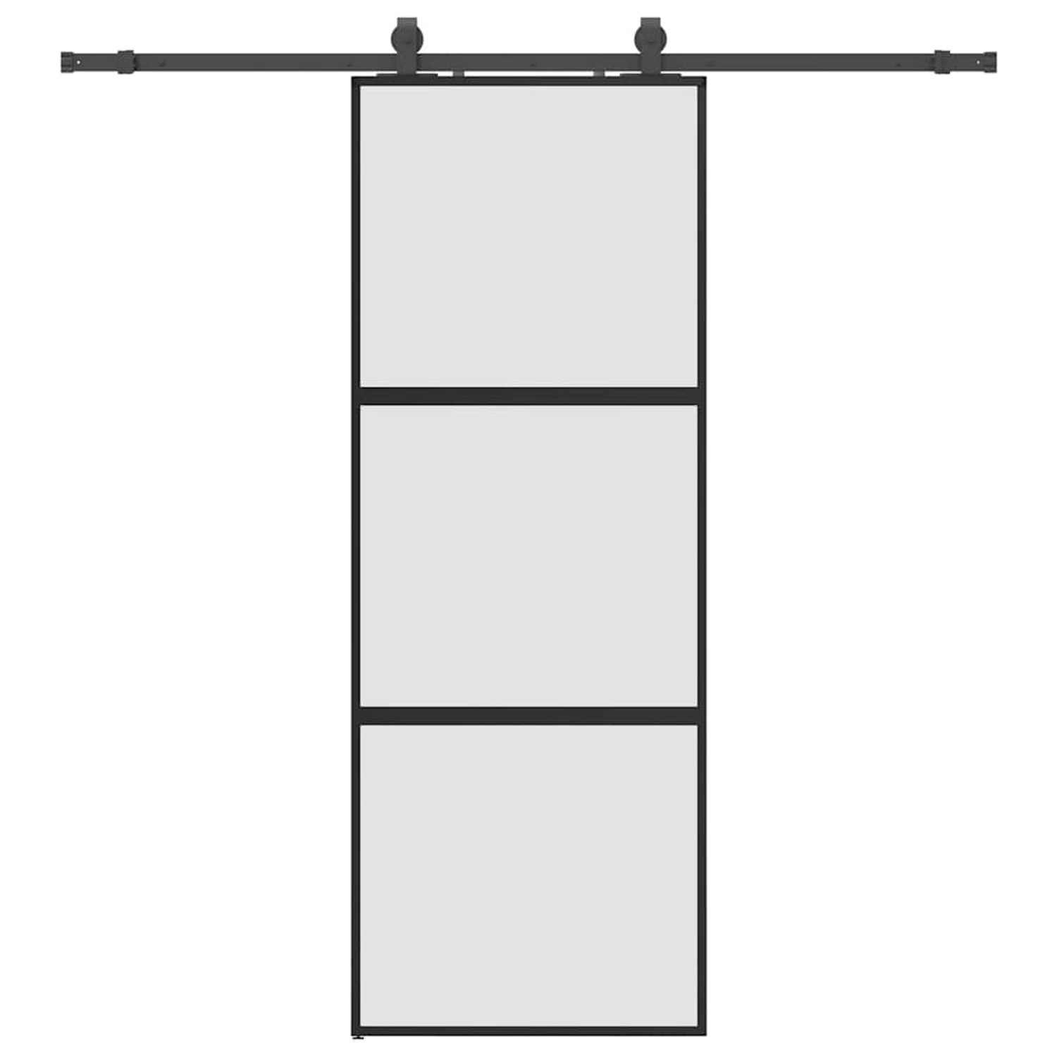 vidaXL Schiebetür mit Beschlag Schwarz 76x205 cm Hartglas 3375874 günstig online kaufen