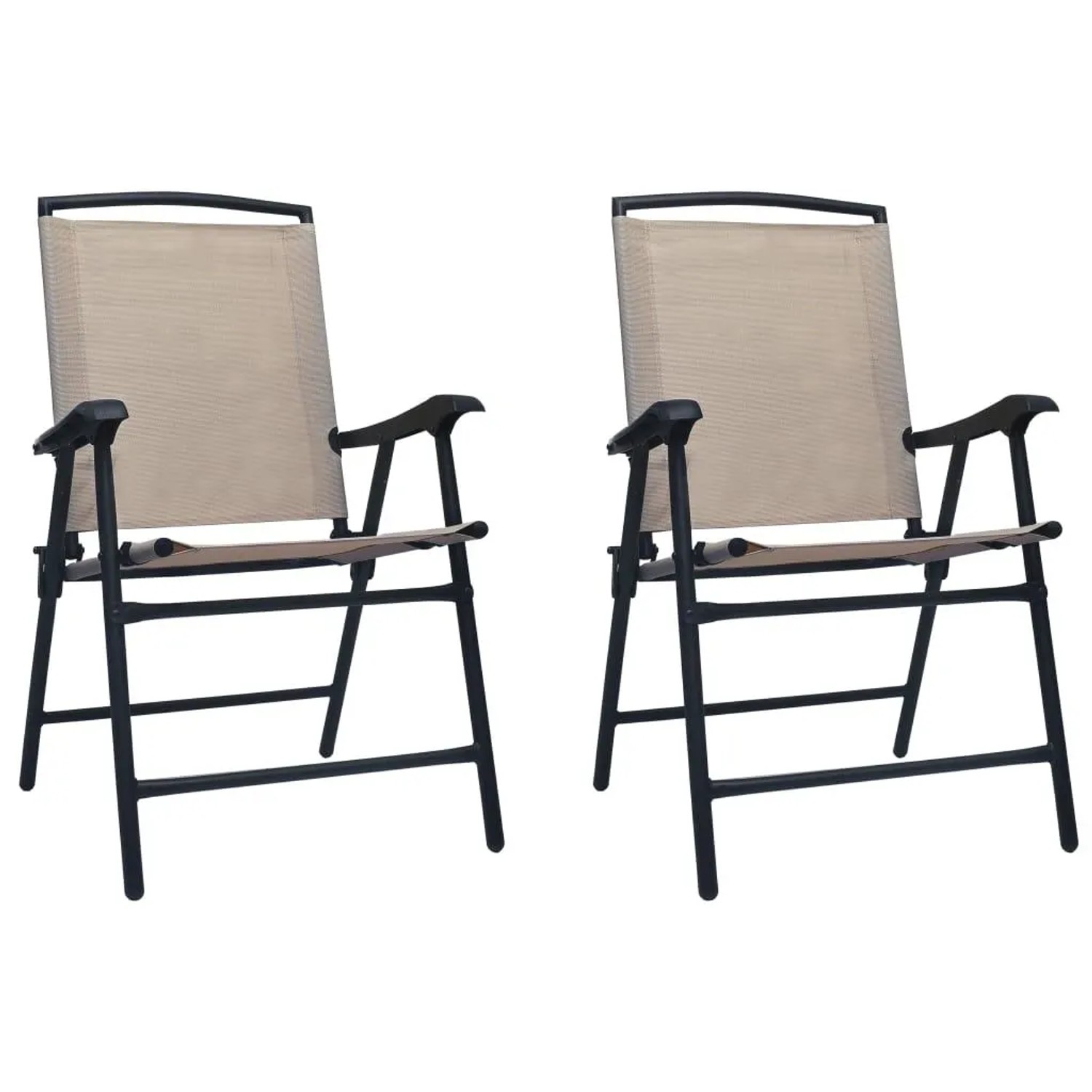 Furnicato Klappbare Gartenstühle 2 Stk Textilene Taupe
