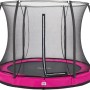 Salta Bodentrampolin Comfort Edition, ø 251 cm, Pink mit Sicherheitsnetz.