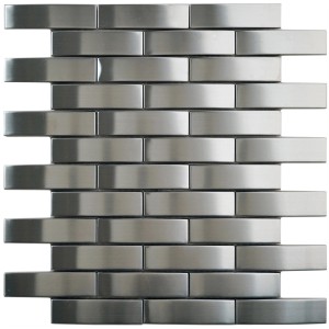Mosaikfliese aus Edelstahl, 29x28 cm, für den Innenbereich.