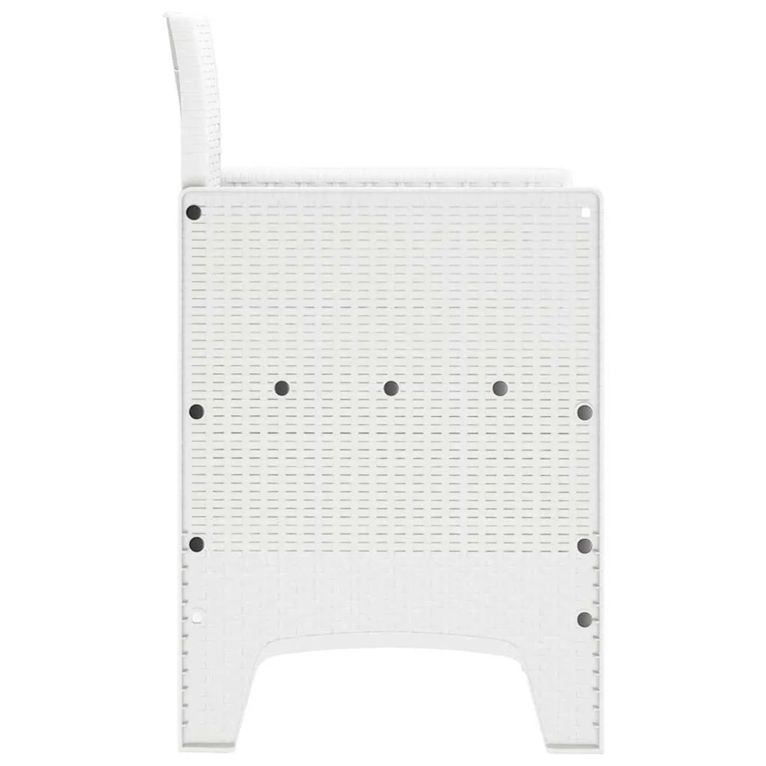 Weißer vidaXL Gartenstuhl im 2er-Set, Kunststoff, Rattan-Optik.