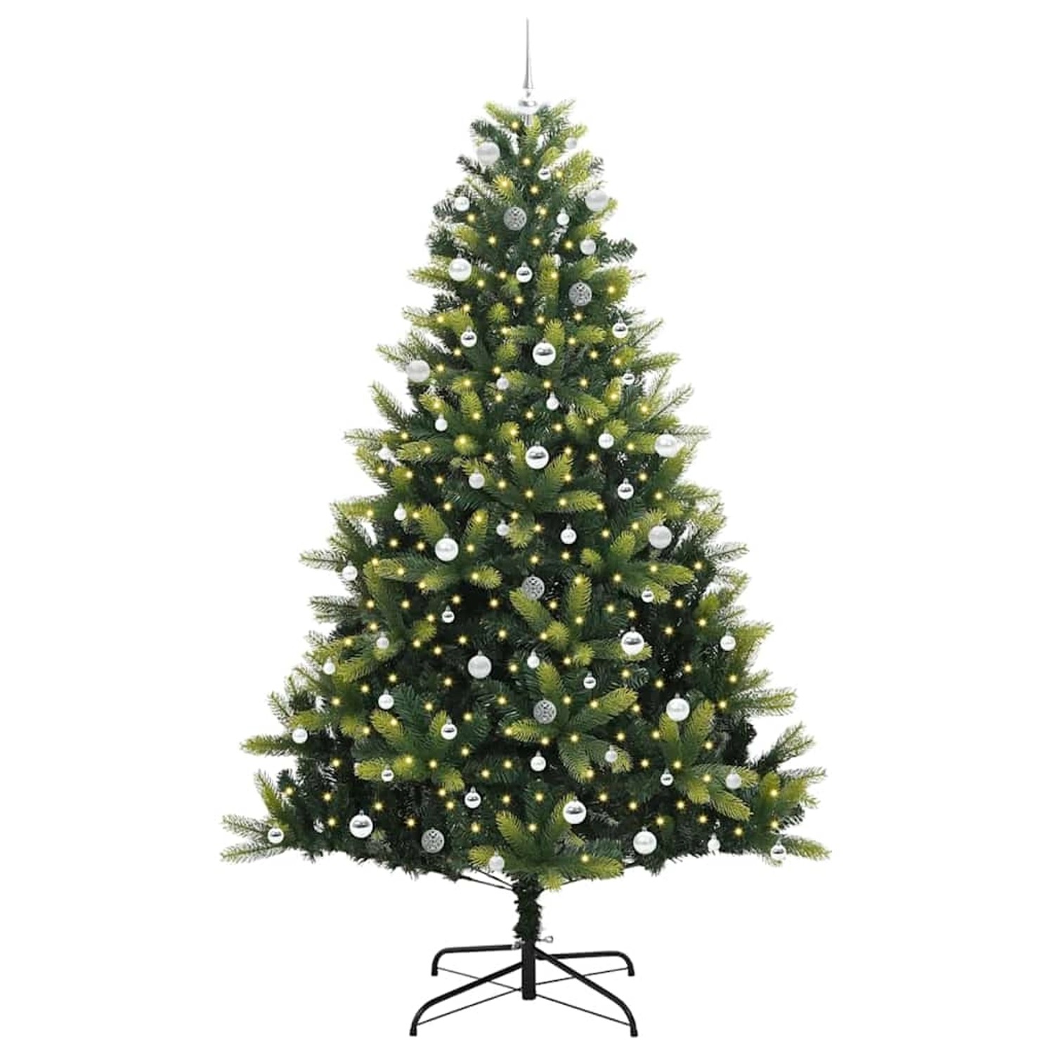 vidaXL Künstlicher Klapp-Weihnachtsbaum mit 300 LEDs Grün 240 cm 3396014