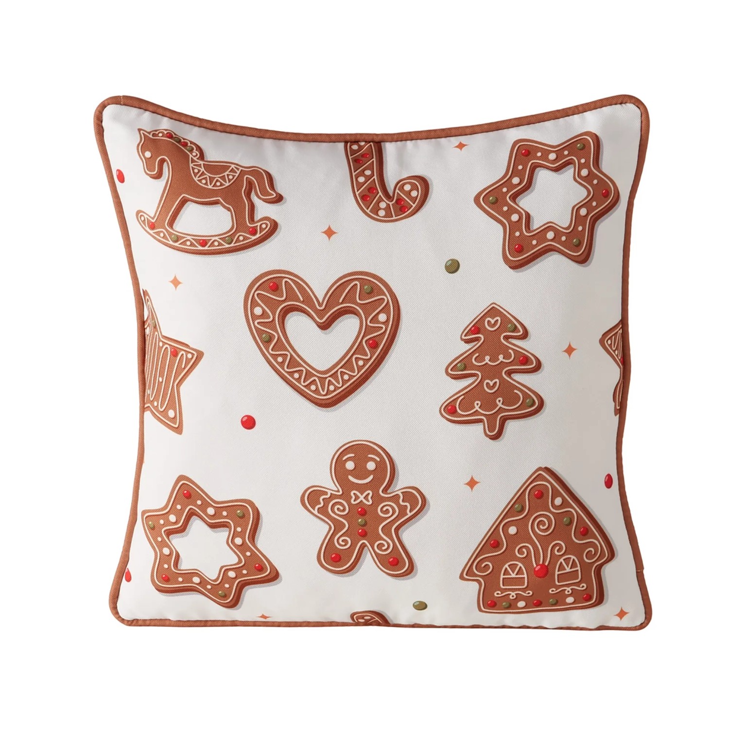 Boltze Kissen Ginger 45 cm x 45 cm x 10 cm Braun-Weiß