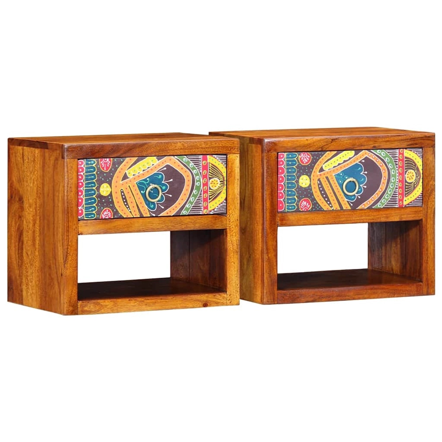 vidaXL Nachttisch 2 Stk Braun 40 x 35 x 35 cm Akazie Massivholz 4016516 günstig online kaufen