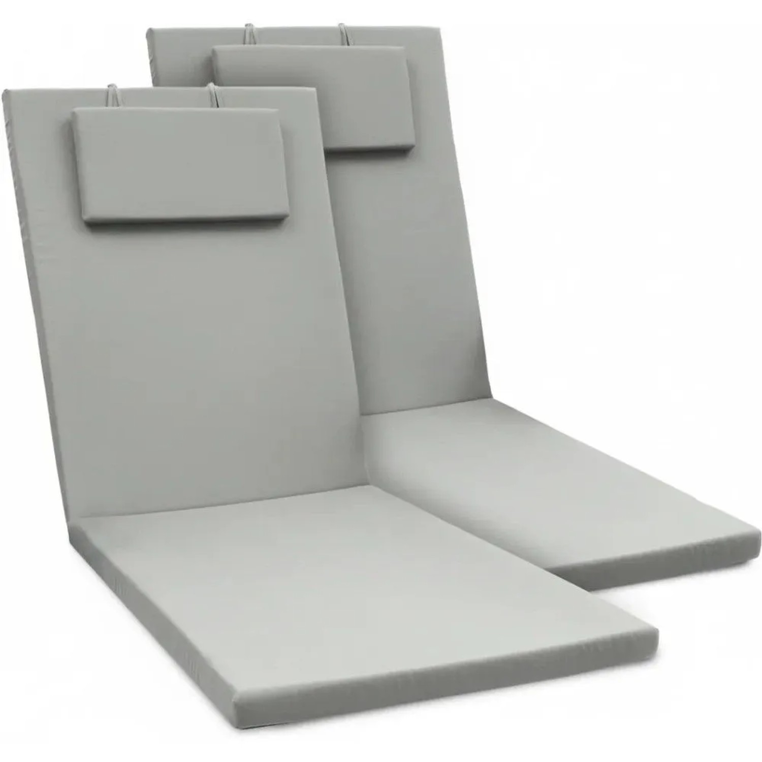 Beautissu 2er Set Gartenliege Auflage Sonnenliege Loft RL 200x60x5cm Hellgrau