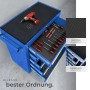 Tectake Werkzeugwagen  5 Kugelgelagerte Schubladen Mit Antirutschmatten Belastbarkeit 150 kg  69 x 33 x 79 cm Blau_5