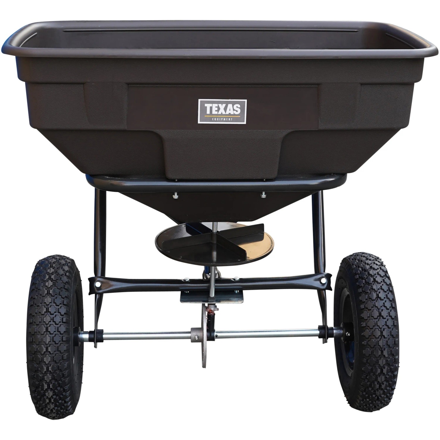 Texas Universal Streuwagen Anhänger, 60 Liter Fassungsvermögen, für Rasentraktoren.