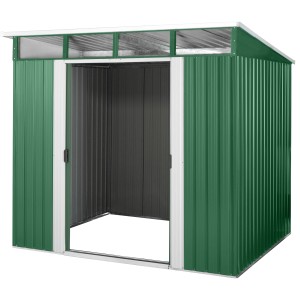 Pergart Gerätehaus Lübeck 89, Tanne-Weiß, Metall, 238x278x203 cm. Gerätehäuser für den Garten.