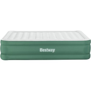 Bestway Luftbett, selbstaufblasend, grün/weiß, 203x152x46cm. Ideal für Camping & Zuhause.