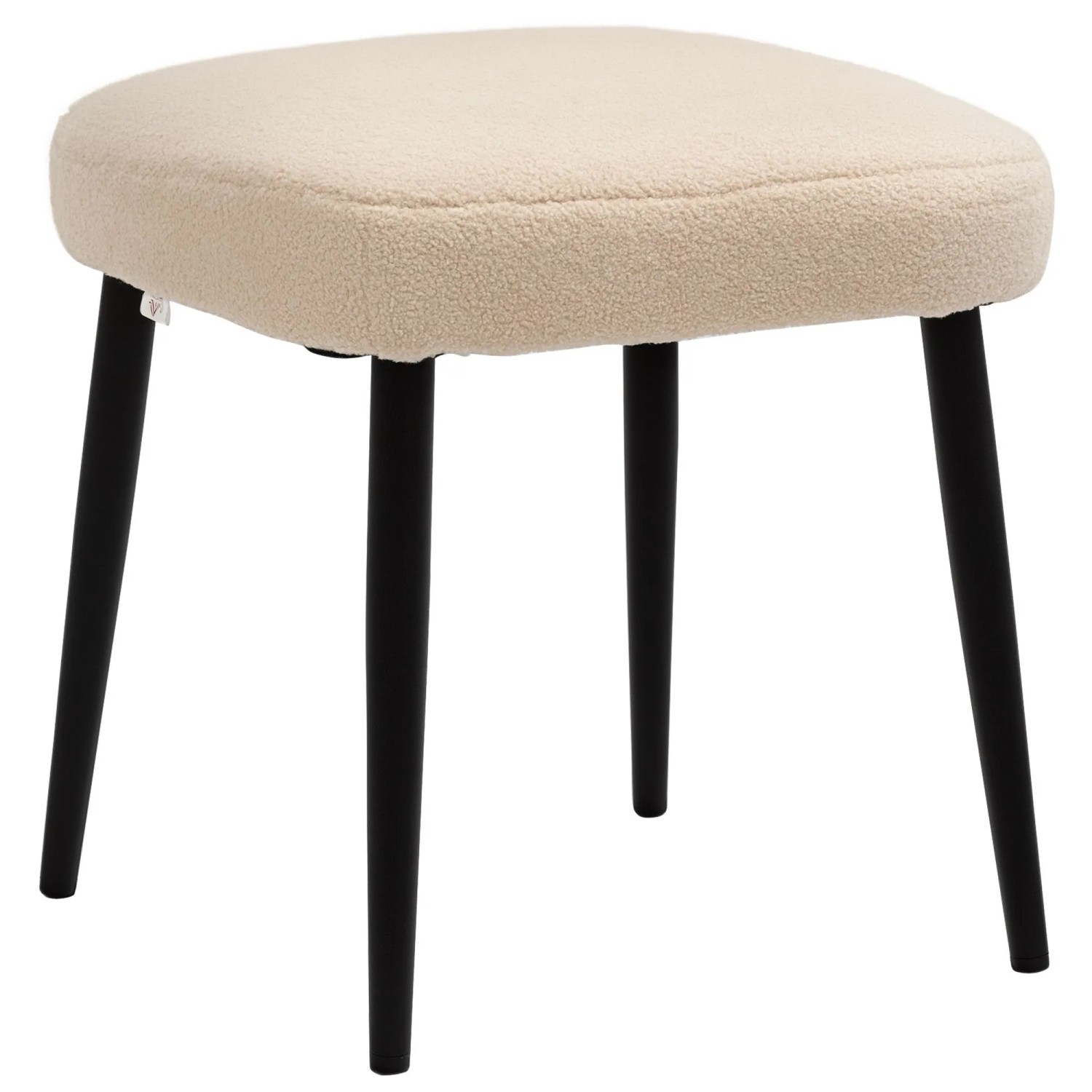 HOMCOM Fußhocker mit Kaschmir-Optik Polyester Stahl Beige 42L x 42B x 47H cm