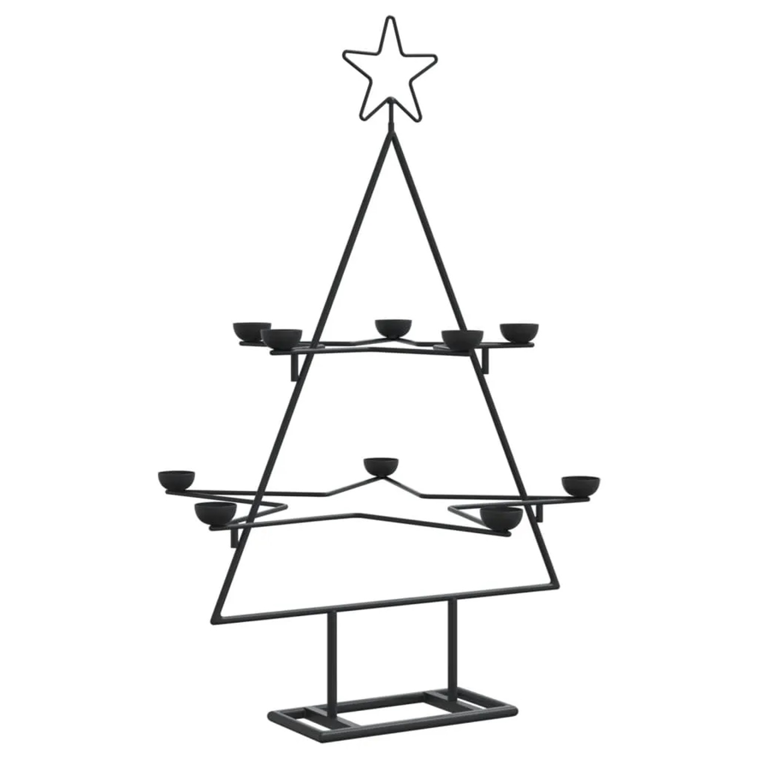 vidaXL Metall-Weihnachtsbaum zum Dekorieren Schwarz 75 cm 4018962