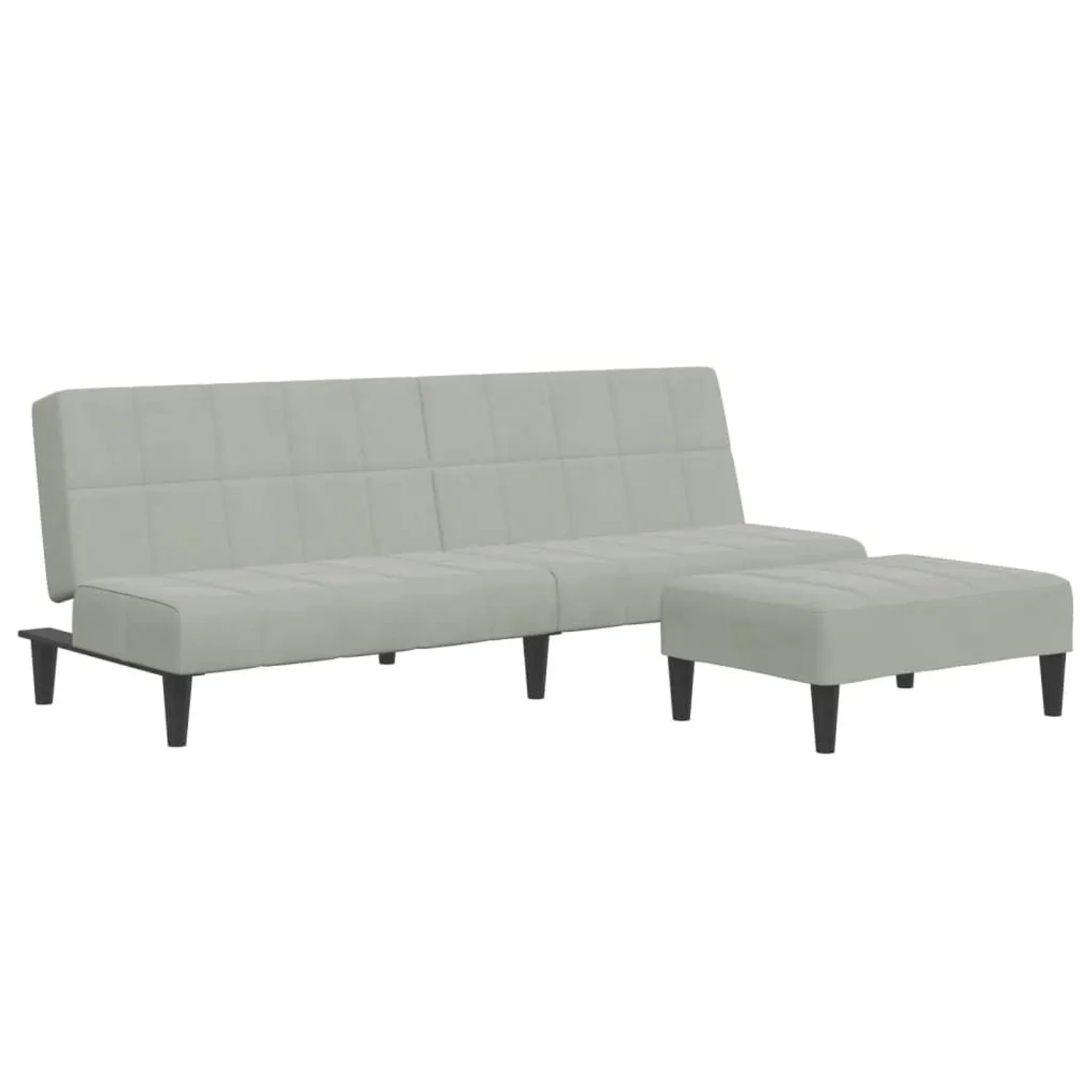 vidaXL Schlafsofa 2-Sitzer mit Fußhocker Hellgrau Samt 3258127 günstig online kaufen