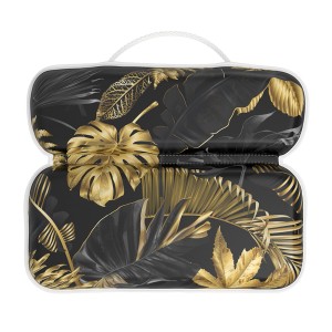 SANILO Badewannenkissen Golden Leaves mit goldenen und schwarzen Blättern.