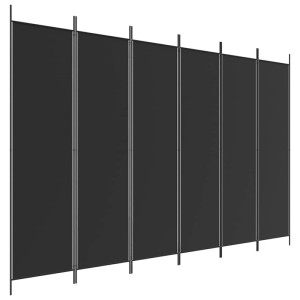 Schwarzer vidaXL Paravent, 6-teilig, 300x200cm, Stoff Raumteiler für mehr Privatsphäre.