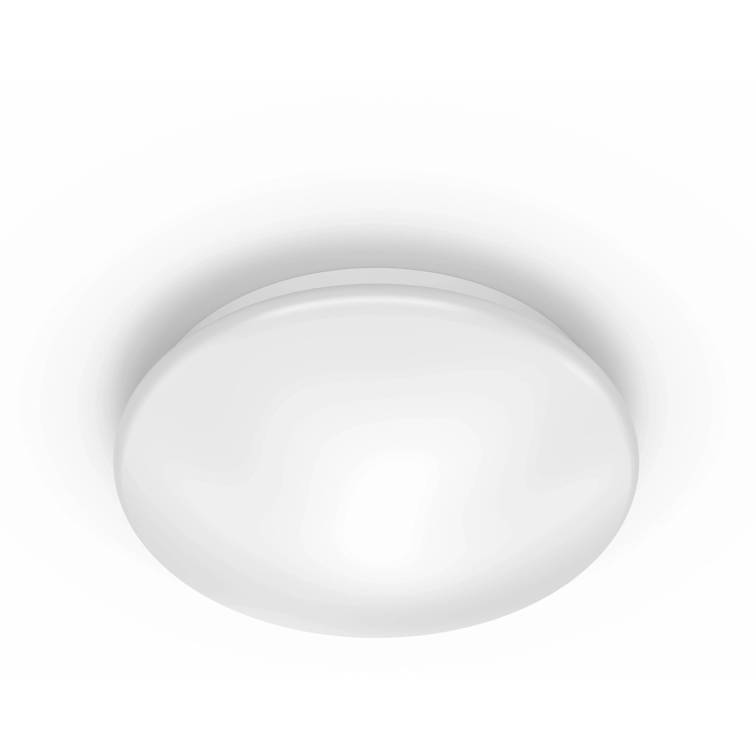 Weiße, runde Philips LED-Deckenleuchte CL200 mit warmweißem Licht (2700 K).