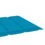 Blaue Auflage für vidaXL Sonnenliege aus Teakholz, Detailansicht.