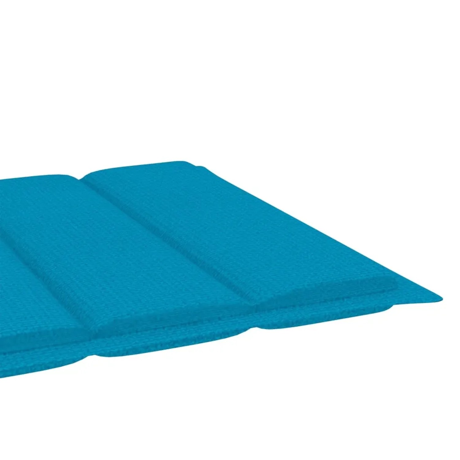 Blaue Auflage für vidaXL Sonnenliege aus Teakholz, Detailansicht.