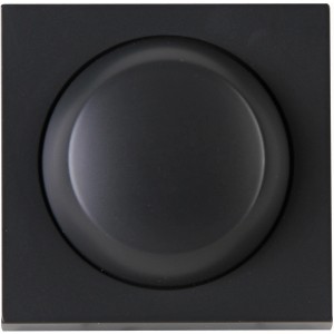 Anthrazitfarbene Dimmerabdeckung mit Druck-Wechselschalter aus der Serie Athenis.