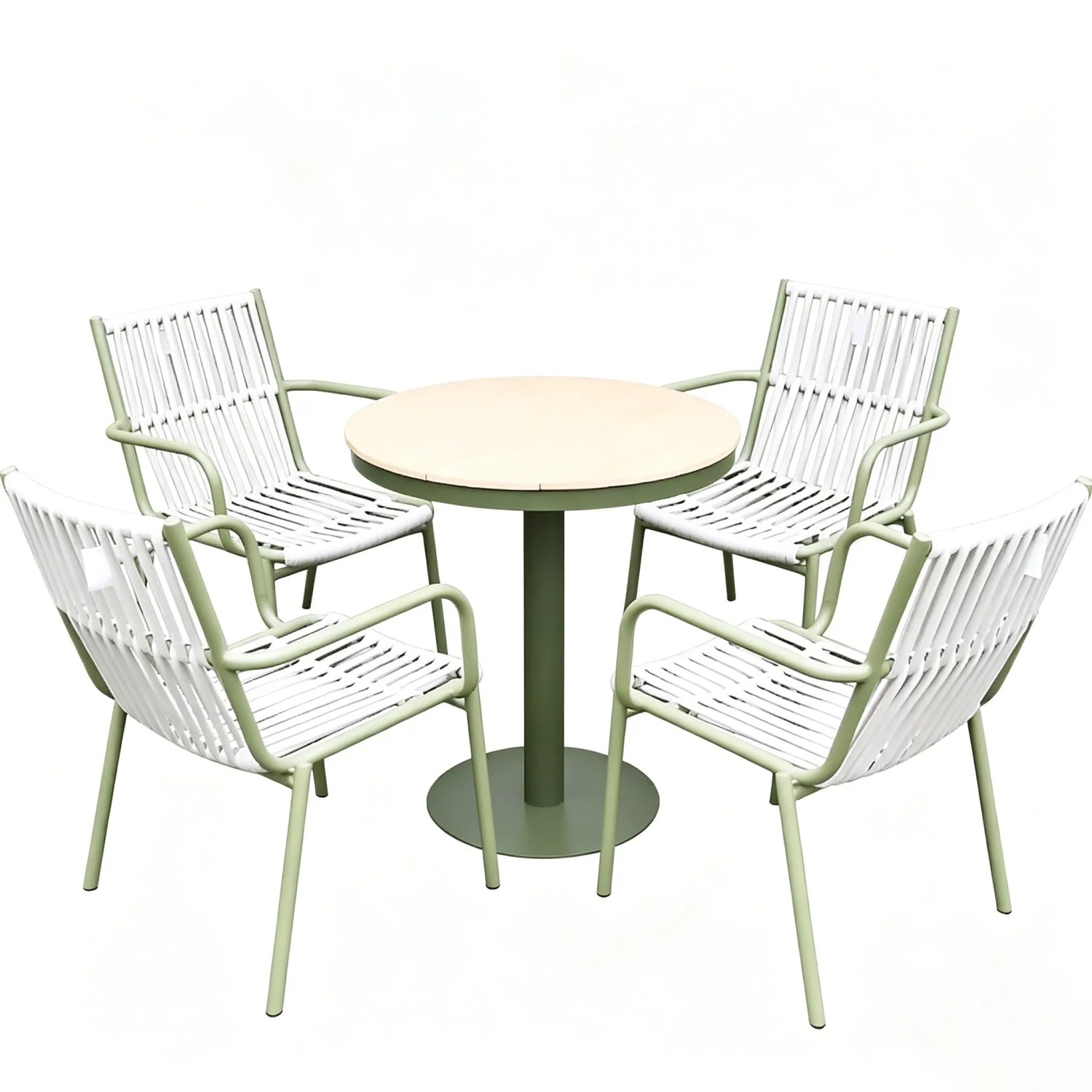 360Home Outdoor Essgruppe Gartenmöbel Set Mit 1 Tisch Und 4 Stühlen Wetterfeste Gartenmöbel Garnitur Grün