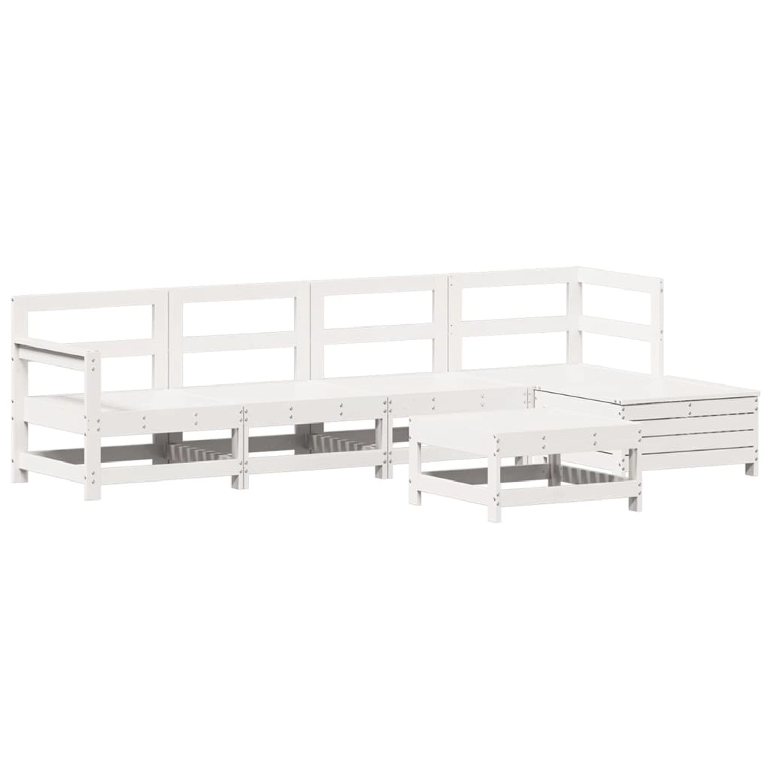 vidaXL 6-Tlg Garten-Sofagarnitur Weiß Massivholz Kiefer 3250961 günstig online kaufen
