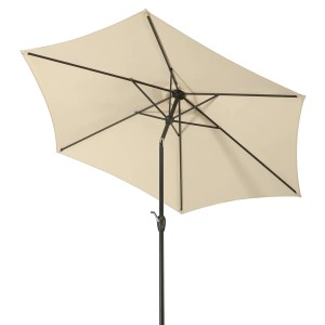 Schneider Marktschirm Napoli, Ø 270 cm, Natur, mit Kurbel. Sonnenschirm für Garten und Balkon.