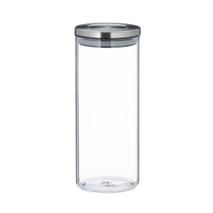 Relaxdays Vorratsglas 3er Set Borosilikatglas Transparent Luftdicht 24 cm x 9,5 cm 1500 ml 1,2 kg