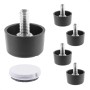Wagner Couchfüße Lounge QuickClick, 4er-Set, schwarz-silber, mit Filzgleiter für Möbel.