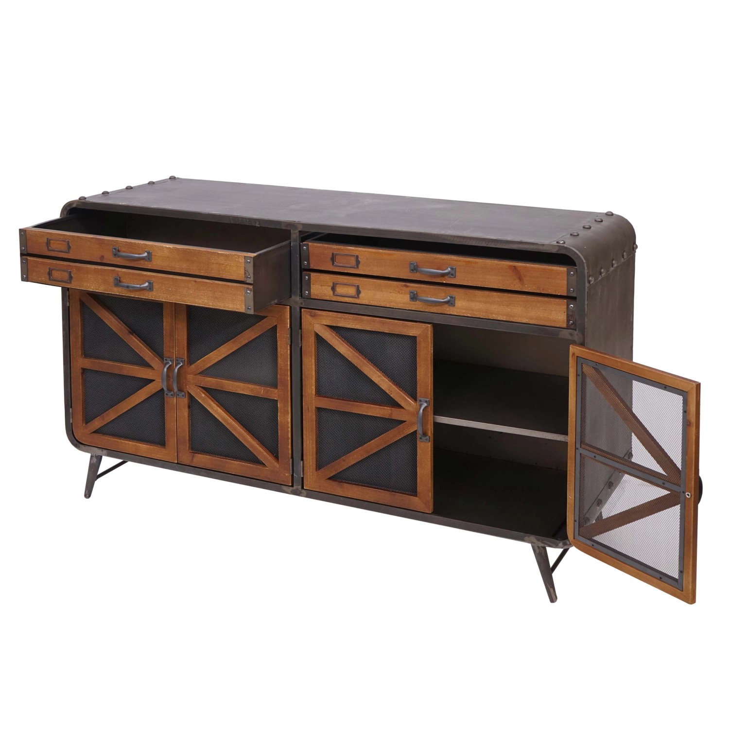 MCW Sideboard F91 80x126x38cm Braun-schwarz