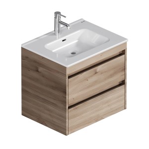 AM.PM Waschtischunterschrank Spike mit Becken Eichenfarbe 2 Schubladen 60 cm