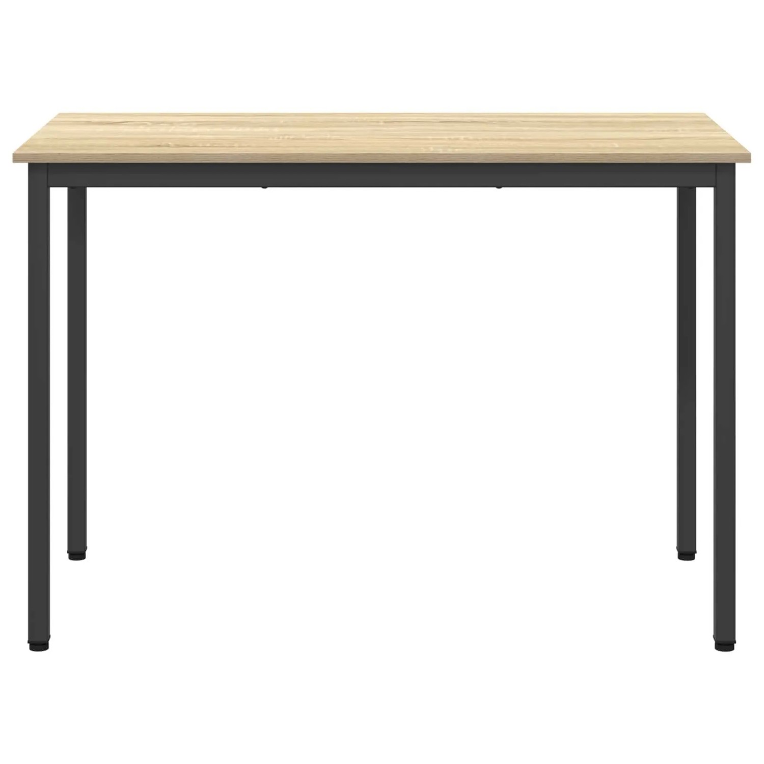 Rechteckiger vidaXL Esstisch mit heller Holzoptik-Platte und schwarzem Metallgestell.