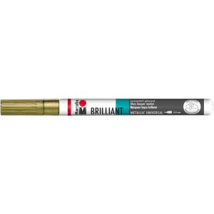 Marabu Brilliant Painter Gold, 0,8 mm Lackmalstift für Textilien und glatte Oberflächen.