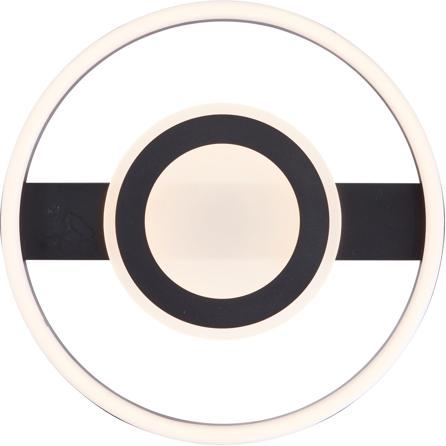 Moderne, schwarze LED-Deckenleuchte Maureen, 37 cm, 2900 Lumen für Wohnräume.