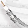 Weisses hb-digital SAT Koaxialkabel im Querschnitt, 4-fach geschirmt, mit Kupferleiter für Audio & Video.