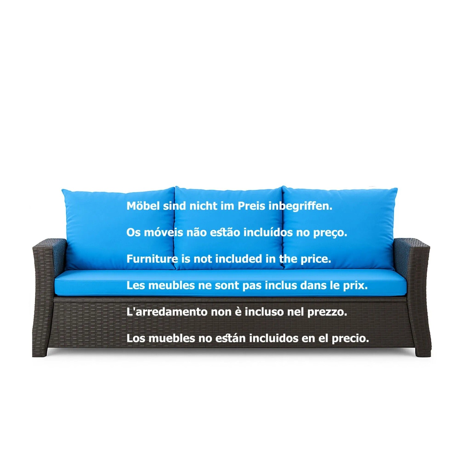 Setgarden  Mix Bench Kissen Outdoor Kissen Bankauflage 120x60+2x50x56cm Kissen Für 2-Sitzer Bänke 1tlg Blau_4
