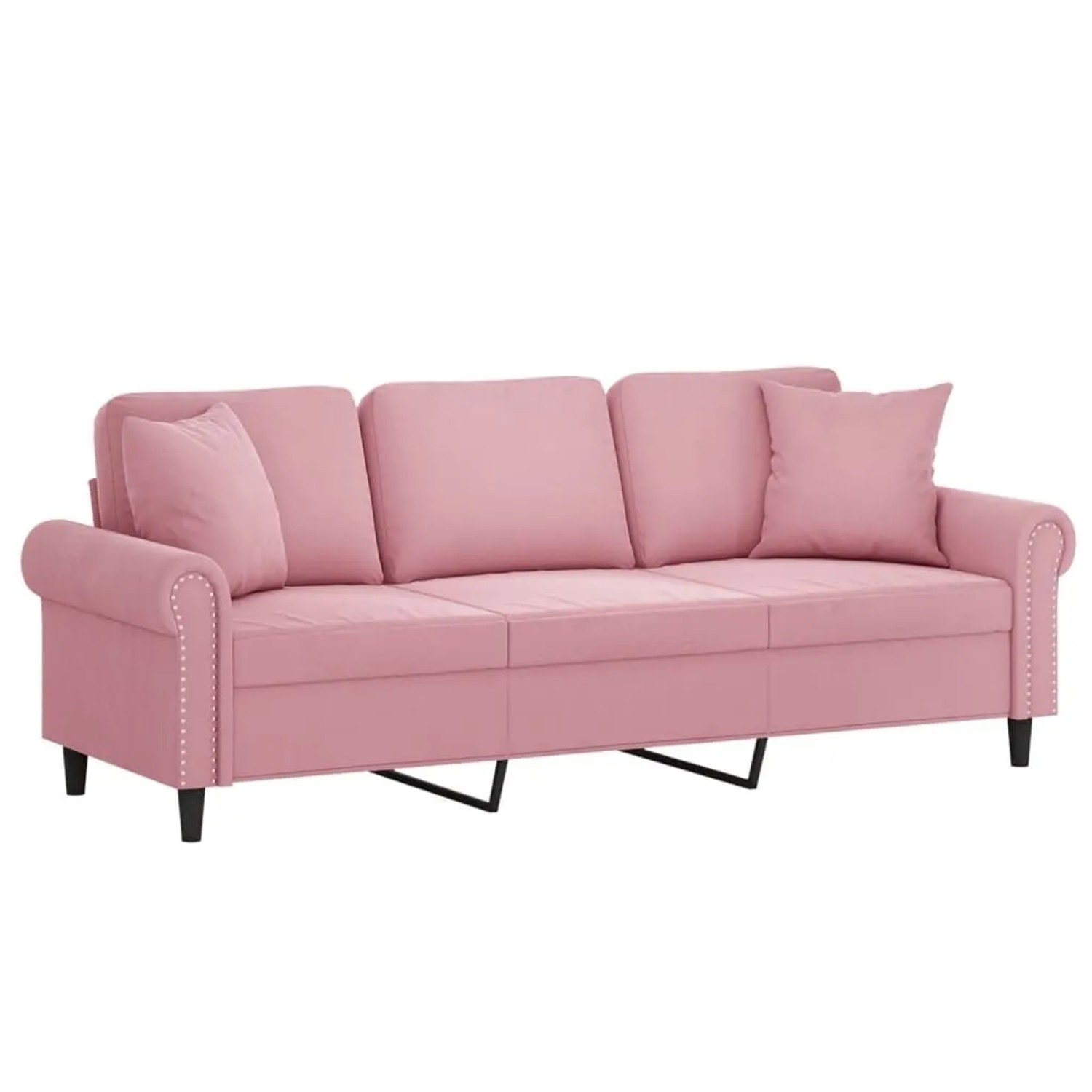 vidaXL 3-Sitzer-Sofa mit Zierkissen Rosa 180 cm Samt 3200958 günstig online kaufen