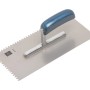 LUX Glättekelle Classic, rostfrei, 4x4 mm Zahnung für Fliesen- und Klebearbeiten.
